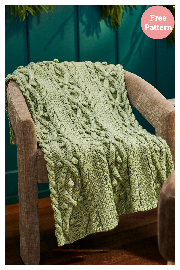 Polar Night Cable Blanket Free Knitting Pattern