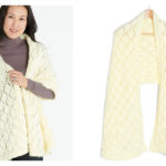 Rectangular Pointelle Shawl Free Knitting Pattern
