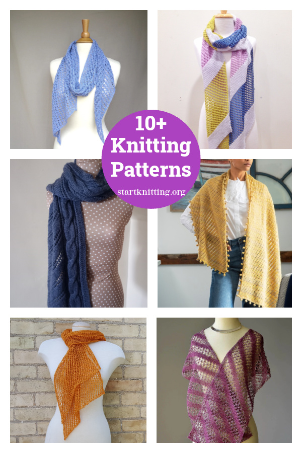 10+ Diagonal Lace Scarf Free Knitting Patterns 