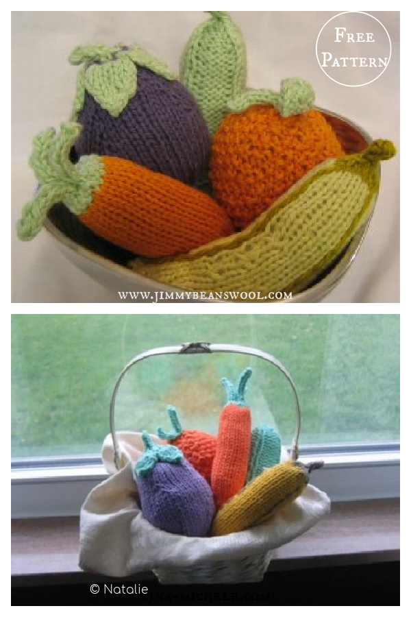 Baby Fruit and Veggie Rattle Free Knitting Pattern