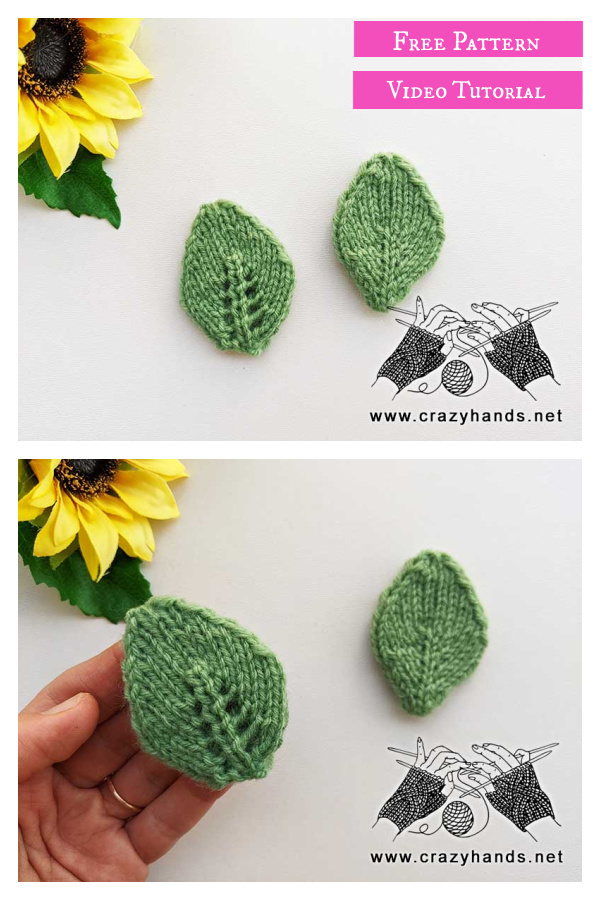 Double Layer Leaf Free Knitting Pattern and Video Tutorial