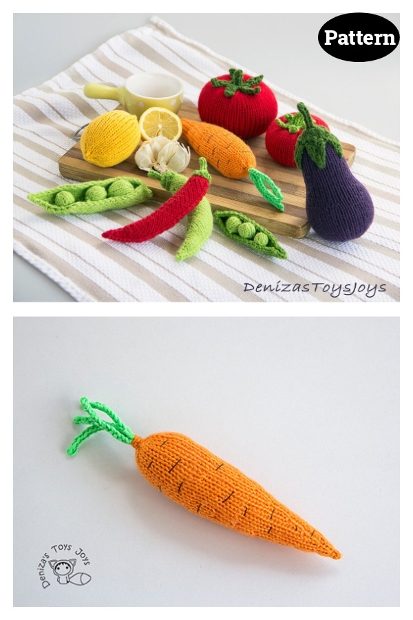 Vegetables Toy Knitting Pattern