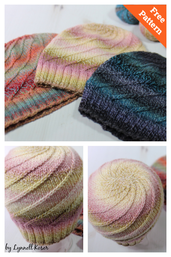 Bewind Spiral Hat Free Knitting Pattern