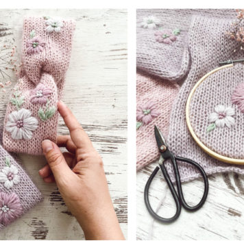Floral Headband Free Knitting Pattern