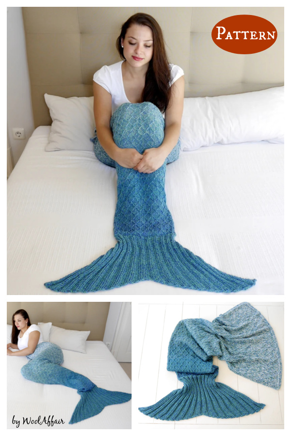 Cute Mermaid Blanket Free Knitting Pattern