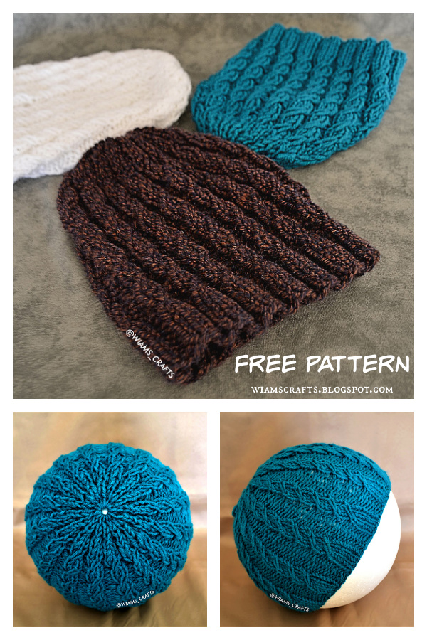 Simple Braids Hat Free Knitting Pattern 