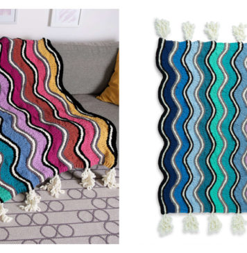 Big Ripple Rainbow Blanket Free Knitting PatternBig Ripple Rainbow Free Knitting Pattern