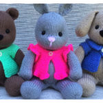 Cuddly Critters Bear Bunny and Puppy Free Knitting Pattern