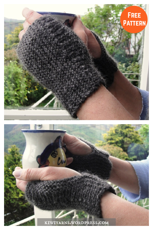 Easy J-T-R Wristwarmers Free Knitting Pattern