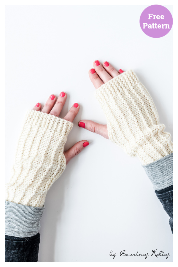 Easy Germantown Handwarmers Free Knitting Pattern
