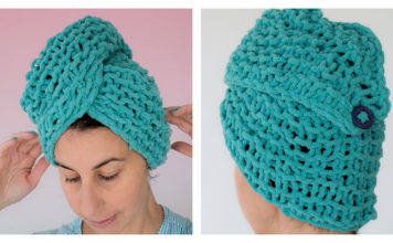 Shower Hair Turban Free Knitting Pattern