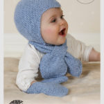 Baby Aviator Hat Scarf and Mittens Free Knitting Pattern