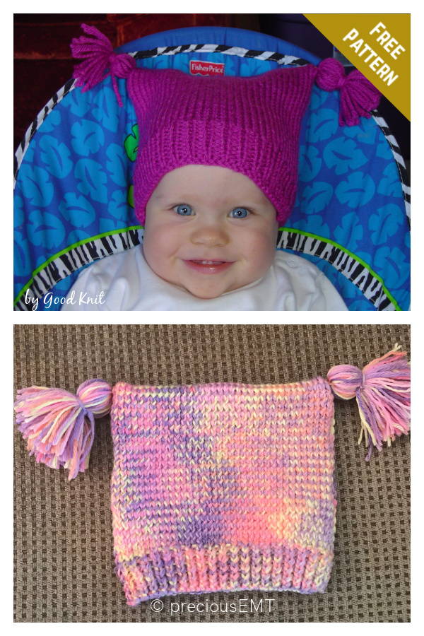 Child's Ear Hat Free Knitting Pattern