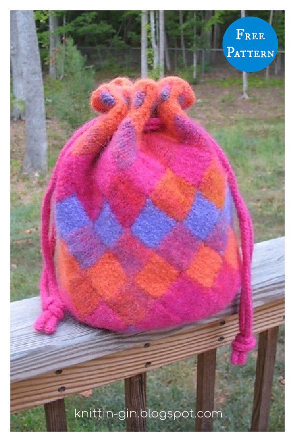 Entrelac Bag Free Knitting Pattern