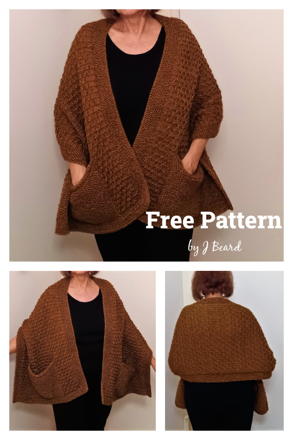 Harvest Pocket Wrap Free Knitting Pattern 