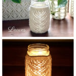 Leaves Mason Jar Cover Free Knitting Pattern and Video Tutorial