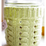 Little Windows Mason Jar Cozy Free Knitting Pattern