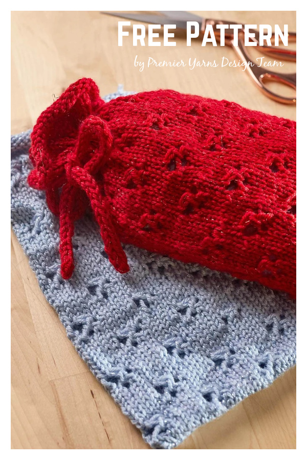 Medium Eyelet Gift Bag Free Knitting Pattern