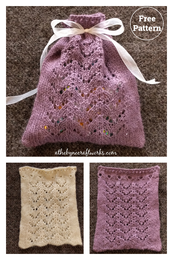 Eyelet Gift Bag Free Knitting Pattern