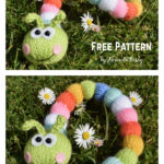 Rainbow Caterpillar Free Knitting Pattern