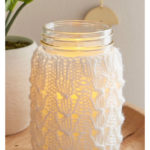 Snowdrop Mason Jar Cover Free Knitting Pattern