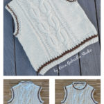 Snowfall Cabled Vest Free Knitting Pattern