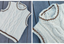 Snowfall Cabled Vest Free Knitting Pattern