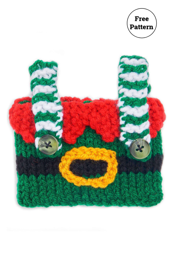 Happy Elf Gift Card Holder Free Knitting Pattern
