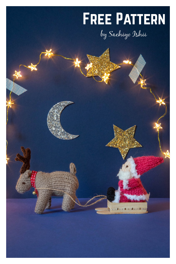 Mini Santa and Reindeer Free Knitting Pattern