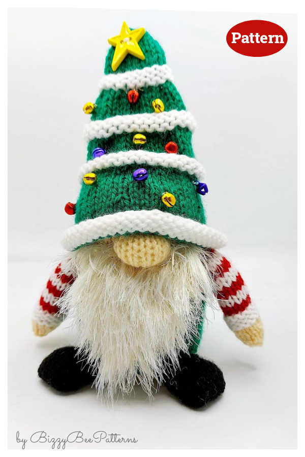 Santa Tree Gonk Christmas Gnome Knitting Pattern