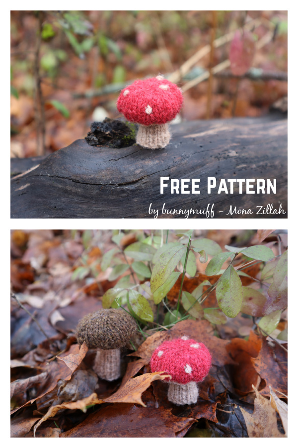 Wee Mushrooms Free Knitting Pattern