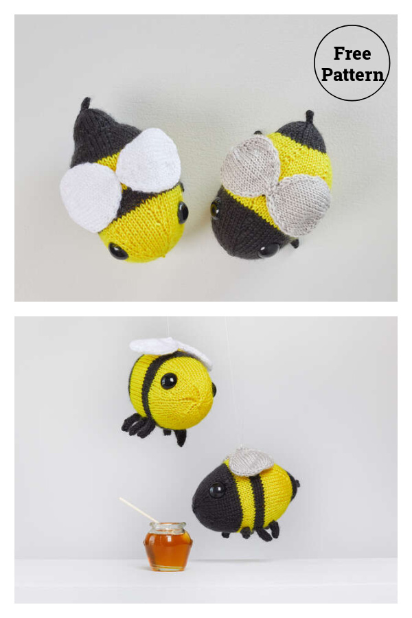 Buz and Belinda Bumblebee Free Knitting Pattern