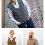 Classic Checked Vest Free Knitting Pattern