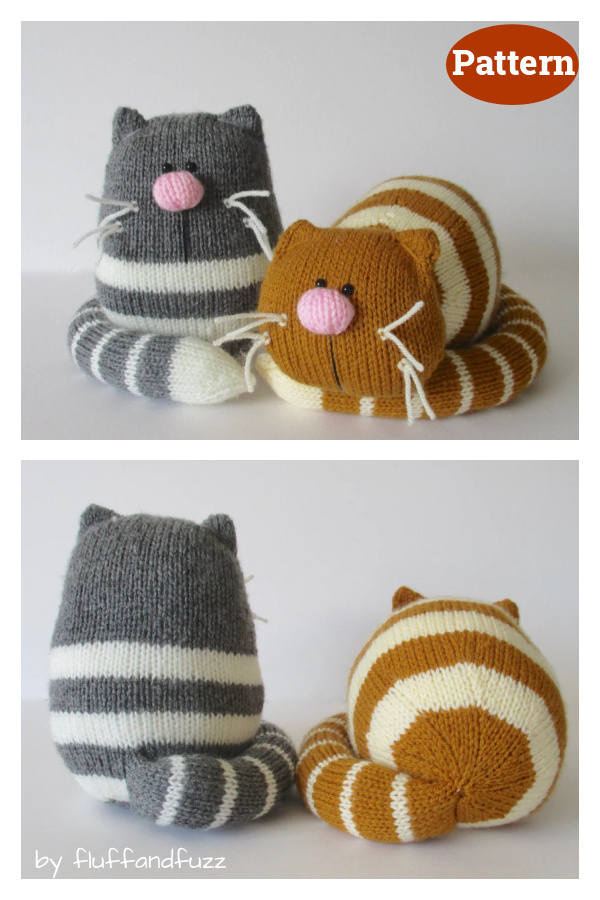 Ginger and Smudge Toy Fat Cat Knitting Patterns