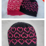 Heart Hat for Valentine’s Day Free Knitting Pattern