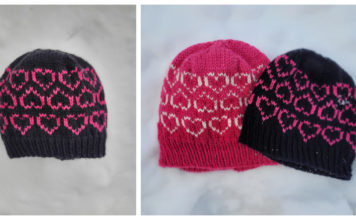 Heart Hat for Valentine's Day Free Knitting Pattern