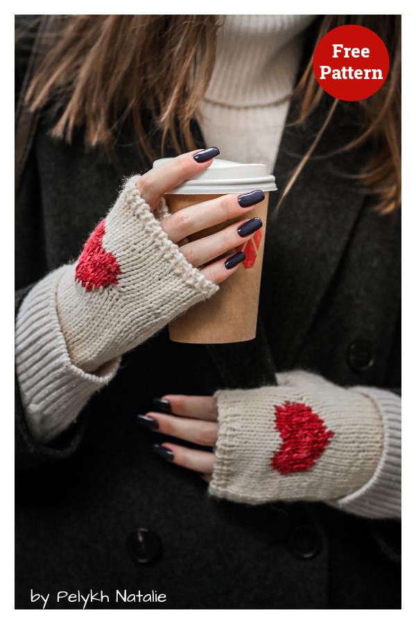 Heart Story Mittens Free Knitting Pattern