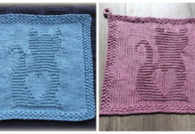 Kitty Love Washcloth Free Knitting Pattern