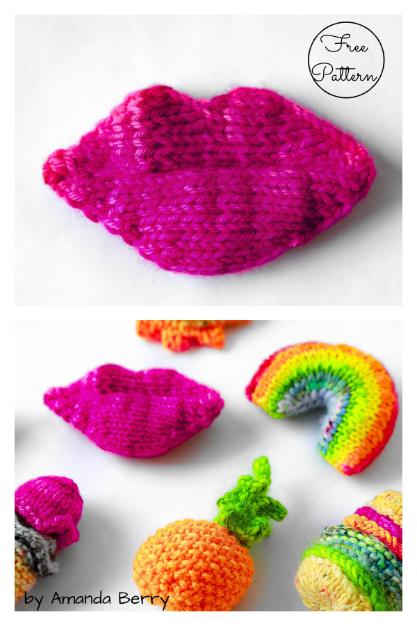 Mini Lips Free Knitting Pattern