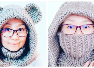 Neck and Face Hoodie Warmer Free Knitting Pattern