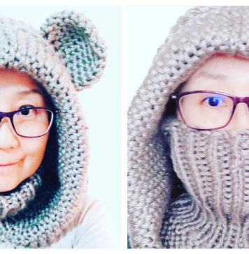 Neck and Face Hoodie Warmer Free Knitting Pattern