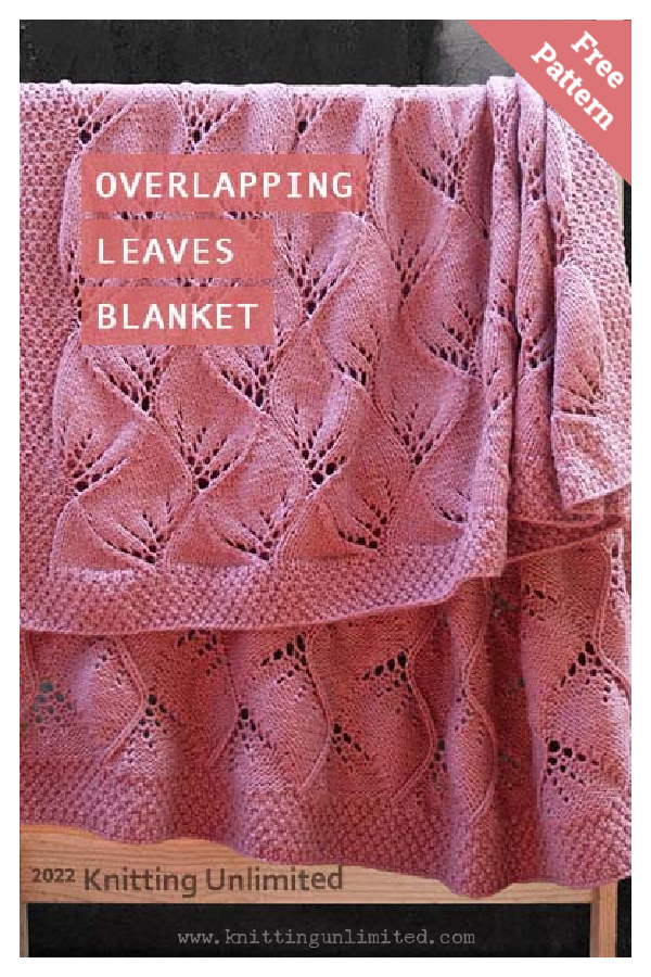 Overlapping Leaves Blanket Free Knitting Pattern