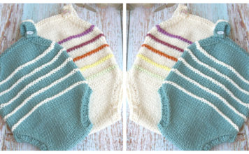 Rainbow Newborn Onesie Free Knitting Pattern and Video Tutorial