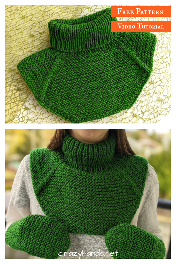 Turtleneck Adult Dickey Free Knitting Pattern and Video Tutorial
