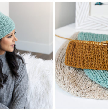 Broken Rib Stitch Beanie Free Knitting Pattern