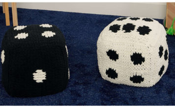 Dice Pillow Free Knitting Pattern