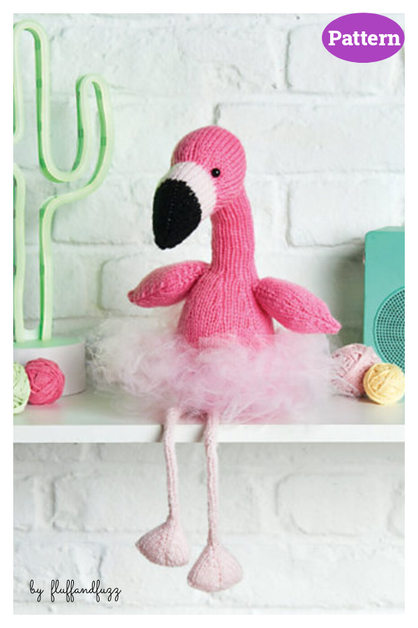 Fiona the Flamingo Toy Knitting Pattern