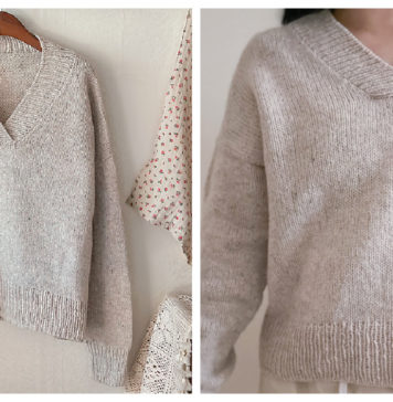 Haru V Neck Sweater Free Knitting Pattern