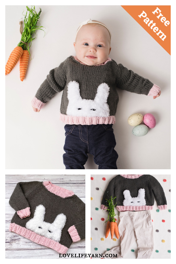 Sleepy Bunny Sweater Free Knitting Pattern 