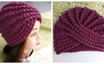Twisted Turban Hat Free Knitting Pattern and Video Tutorial